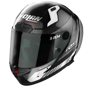 Nolan X-804 RS Ultra Carbon Hot Lap 012 Carbon White Full Face Helmet Größe M