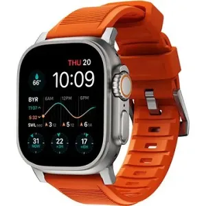 Nomad Rugged Strap Orange/Silver für Apple Watch 42 mm / 44 mm / 45 mm / Ultra 49 mm
