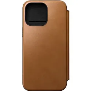 Nomad Modern Leather Folio English Tan iPhone 15 Pro Max