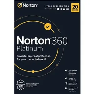 Norton 360 Platinum 100 GB - VPN - 1 Benutzer - 20 Geräte - 12 Monate (elektronische Lizenz)