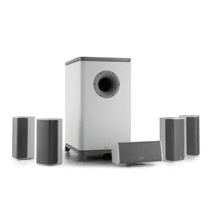 Numan Ambience 5.1-Surround-Sound-System weiß inkl. 30m Lautsprecherkabel