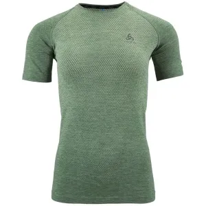 Odlo W CREW NECK S/S ESSENTIAL SEAMLESS Damen Sportshirt, grün, größe