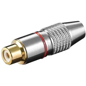 OEM Cinch Stecker (F) für Kabel, roter Streifen, vergoldet