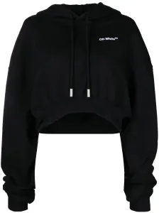 OFF-WHITE - Cropped Cotton Hoodie #229622