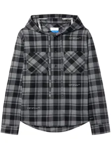 OFF-WHITE - Checked Flannel Hooded Shirt #1536566