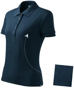 Damen einfaches Poloshirt, dunkelblau #798503