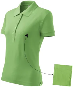 Damen einfaches Poloshirt, erbsengrün #798539