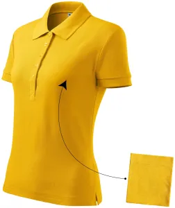 Damen einfaches Poloshirt, gelb, XL