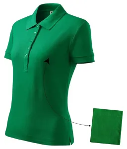 Damen einfaches Poloshirt, Grasgrün #798449