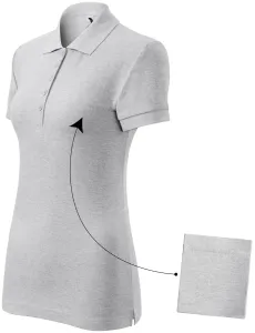 Damen einfaches Poloshirt, hellgrauer Marmor #798553
