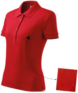 Damen einfaches Poloshirt, rot, S