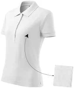 Damen einfaches Poloshirt, weiß, XL