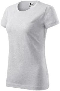 Damen einfaches T-Shirt, hellgrauer Marmor #791053