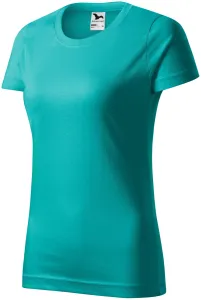 Damen einfaches T-Shirt, smaragdgrün #791077