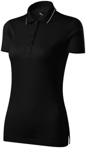 Damen elegantes mercerisiertes Poloshirt, schwarz #802161