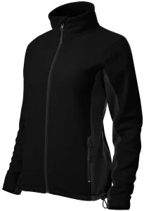 Damen Fleece-Kontrastjacke, schwarz, XS