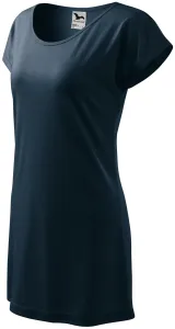 Damen langes T-Shirt/Kleid, dunkelblau, L
