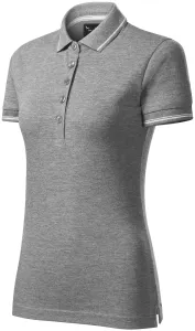 Damen Poloshirt mit kurzen Ärmeln, dunkelgrauer Marmor, M