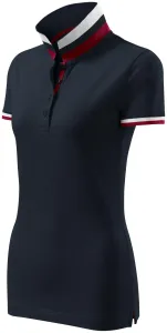 Damen Poloshirt mit Stehkragen, dunkelblau #793910