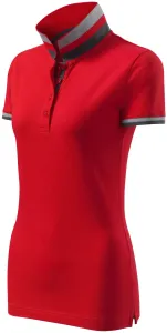 Damen Poloshirt mit Stehkragen, formula red #793878