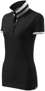 Damen Poloshirt mit Stehkragen, schwarz