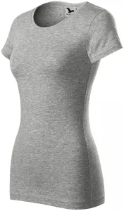 Damen Slim Fit T-Shirt, dunkelgrauer Marmor, 2XL