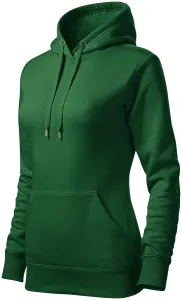 Damen Sweatshirt mit Kapuze ohne Reißverschluss, Flaschengrün