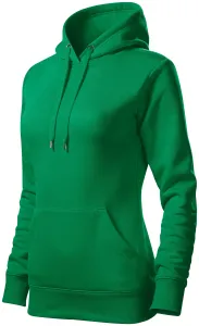 Damen Sweatshirt mit Kapuze ohne Reißverschluss, Grasgrün, XS