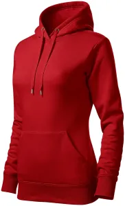 Damen Sweatshirt mit Kapuze ohne Reißverschluss, rot, S