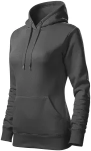 Damen Sweatshirt mit Kapuze ohne Reißverschluss, stahlgrau #804050