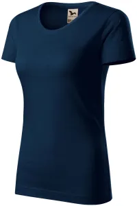 Damen-T-Shirt aus strukturierter Bio-Baumwolle, dunkelblau #804960