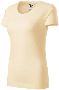 Damen-T-Shirt aus strukturierter Bio-Baumwolle, mandel