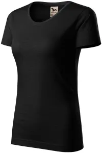Damen-T-Shirt aus strukturierter Bio-Baumwolle, schwarz #804900