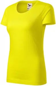 Damen-T-Shirt aus strukturierter Bio-Baumwolle, zitronengelb #805007