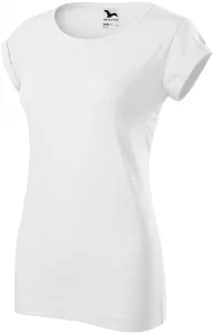 Damen T-Shirt mit gerollten Ärmeln, weiß #801342