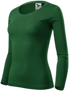 Damen T-Shirt mit langen Ärmeln, Flaschengrün, XL