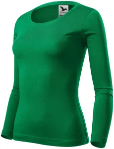 Damen T-Shirt mit langen Ärmeln, Grasgrün #804349