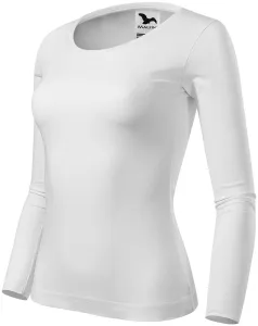 Damen T-Shirt mit langen Ärmeln, weiß, XL