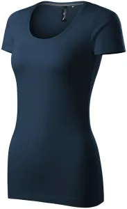 Damen T-Shirt mit Ziernähten, dunkelblau #801157