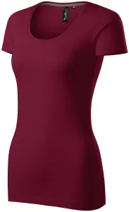 Damen T-Shirt mit Ziernähten, garnet, XL