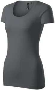 Damen T-Shirt mit Ziernähten, hellgrau, 2XL
