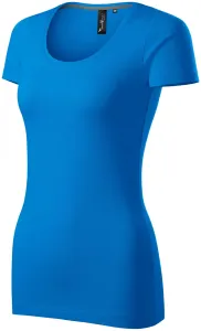 Damen T-Shirt mit Ziernähten, meerblau