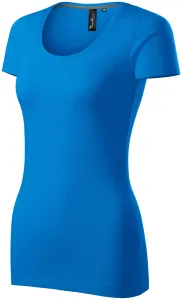 Damen T-Shirt mit Ziernähten, meerblau, S