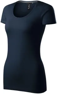 Damen T-Shirt mit Ziernähten, ombre blau