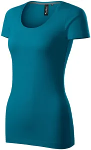 Damen T-Shirt mit Ziernähten, petrol blue #801167