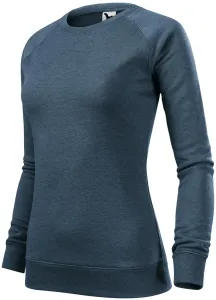 Einfaches Damen-Sweatshirt, dunkler Denim-Marmor
