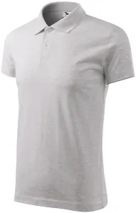 Einfaches Herren Poloshirt, hellgrauer Marmor, XL