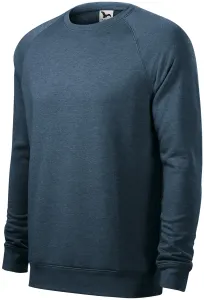 Einfaches Herren-Sweatshirt, dunkler Denim-Marmor, L