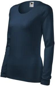 Eng anliegendes Damen-T-Shirt mit langen Ärmeln, dunkelblau #794618