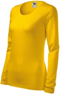 Eng anliegendes Damen-T-Shirt mit langen Ärmeln, gelb #794556